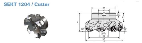 F45-SEKT12-D400Z8S125i Face Mill 4.00" x 1.250" Bore (z=8) - 70-17000066